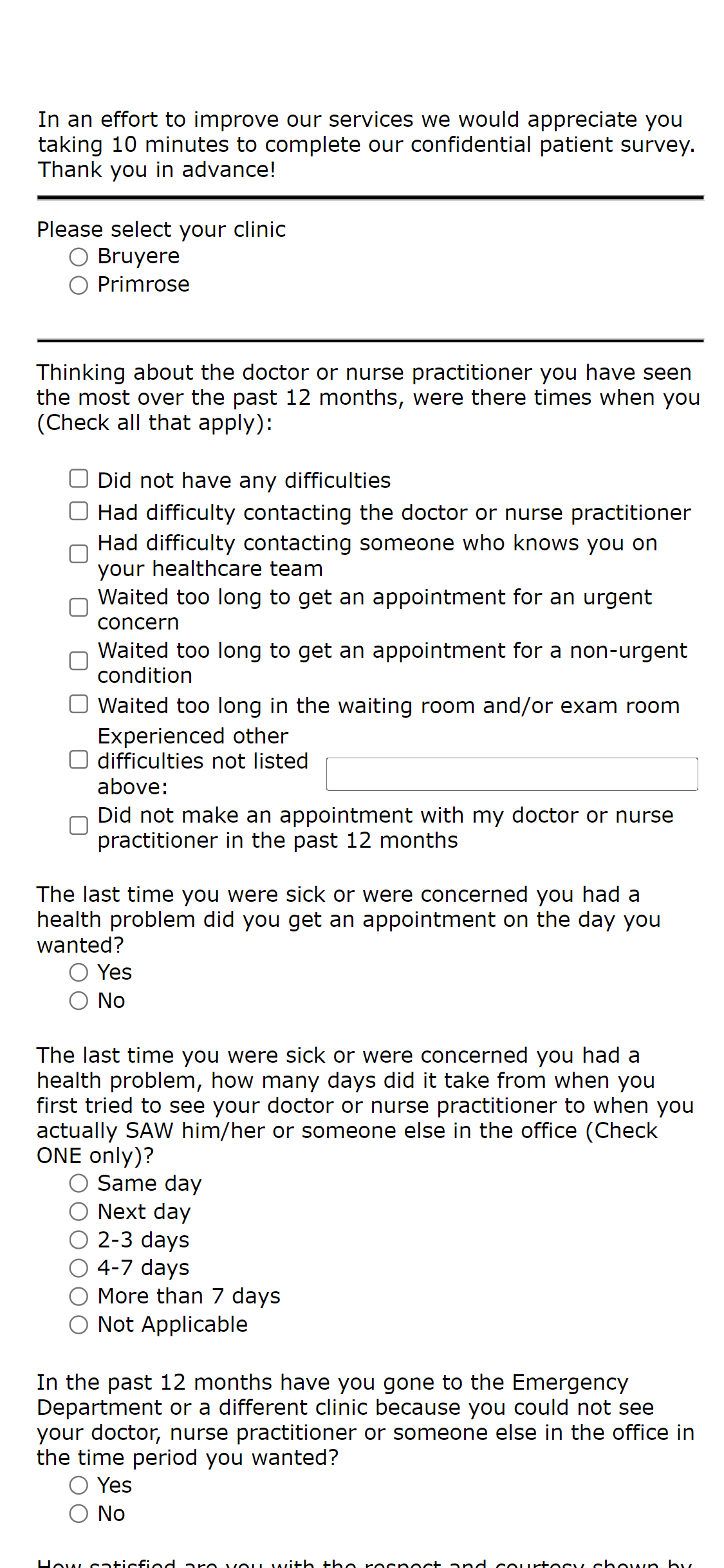 Screen capture old survey layout.